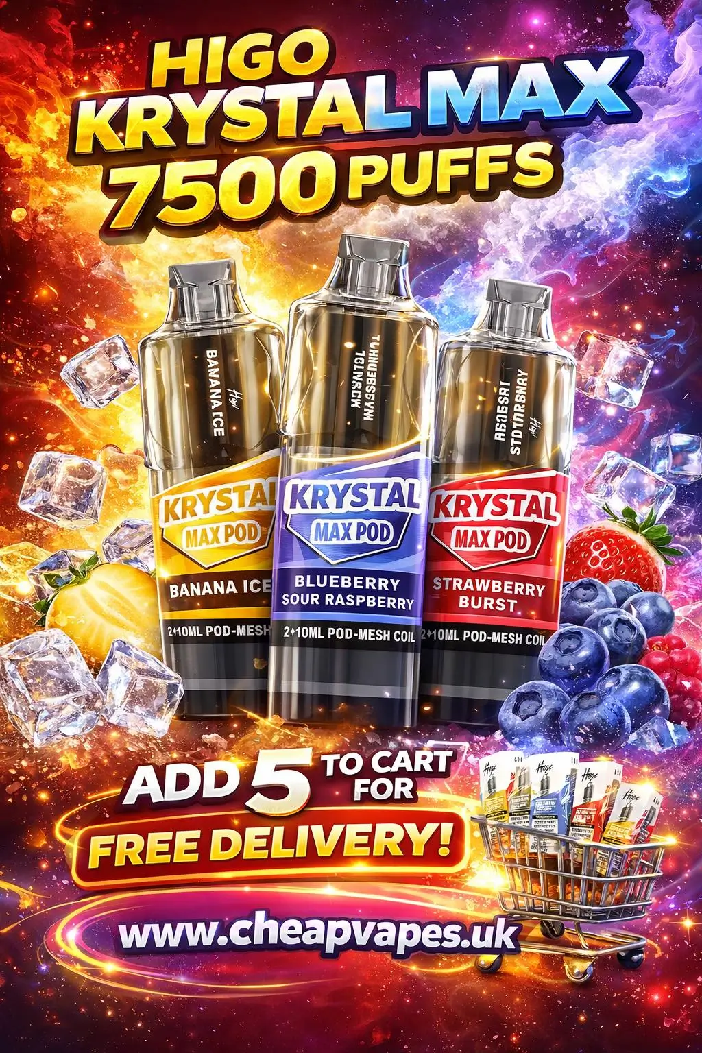 Higo Krystal Max Pre Filled Pods(Add 5 to cart for FREE DELIVERY)