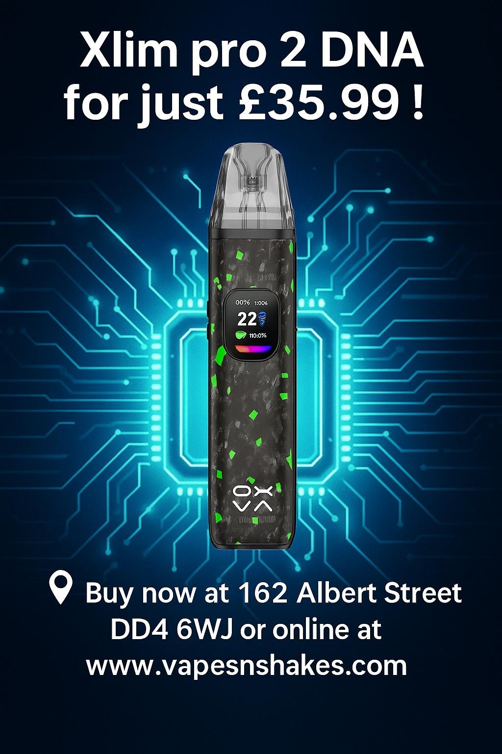 Oxva Xlim Pro 2 DNA Version vape with advanced DNA chipset and sleek design.