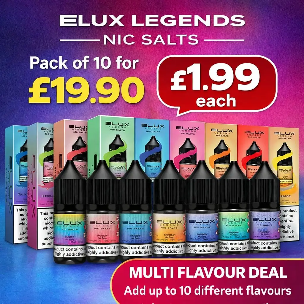 ELUX Nic Salt E-Liquid 20mg 10ml – Pack of 10