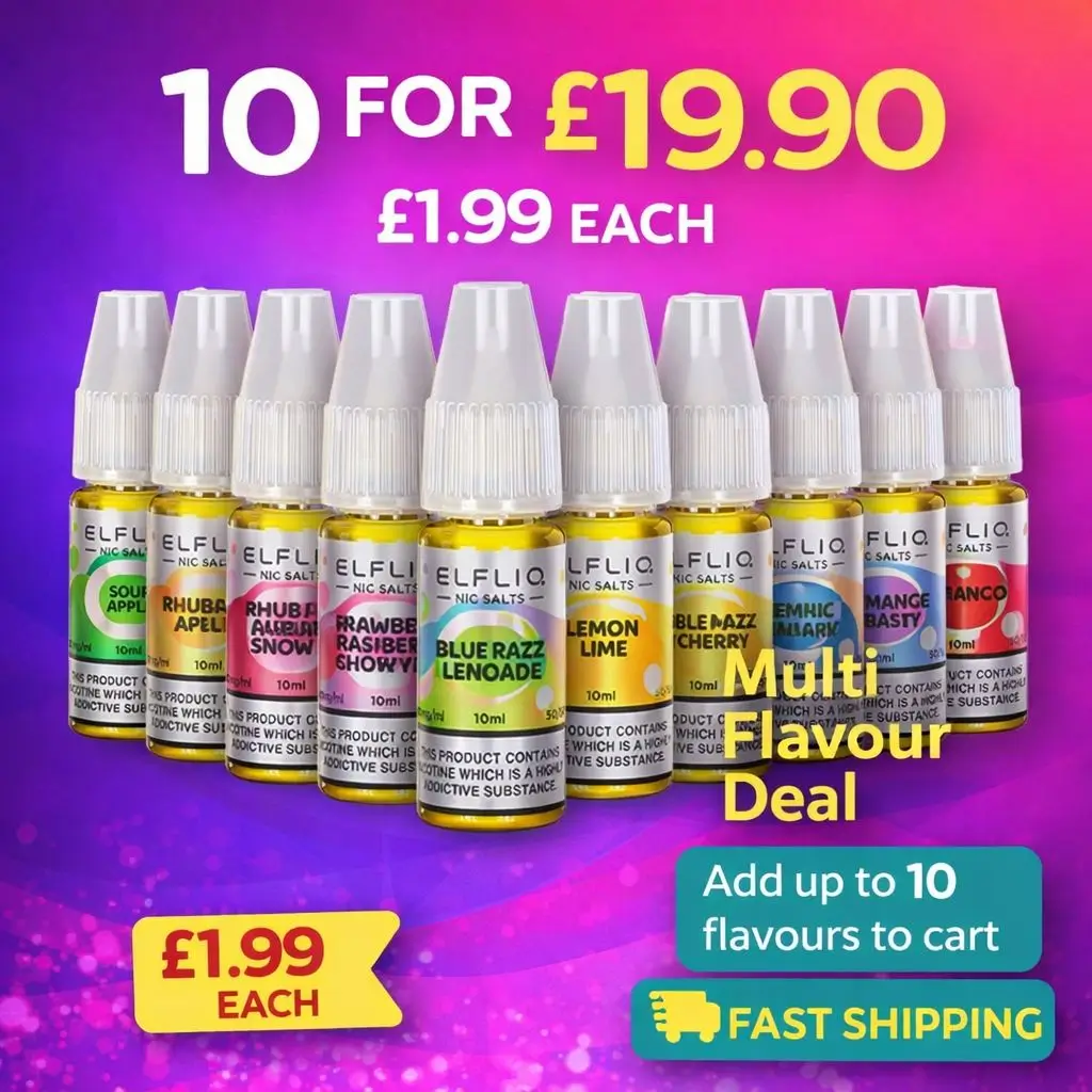 ELFLIQ Nic Salt E-Liquid 20mg 10ml – Pack of 10