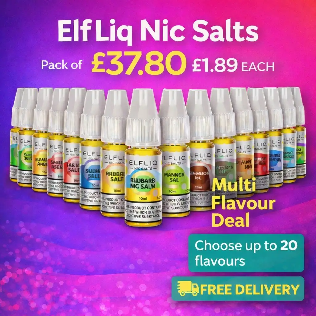 ELFLIQ Nic Salt E-Liquid 20mg 10ml – Pack of 20