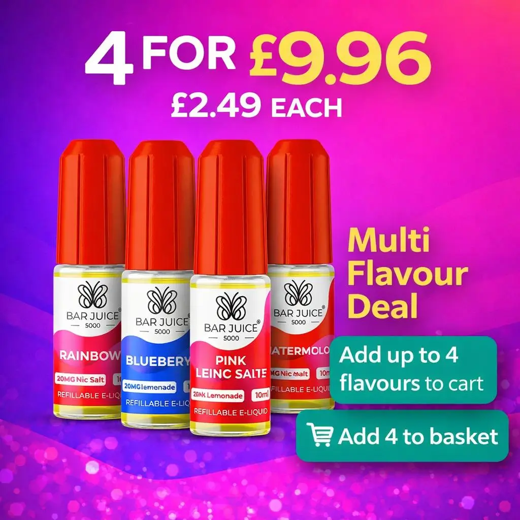 Bar Juice 5000 Nic Salt E-Liquid 20mg 10ml – Pack of 4