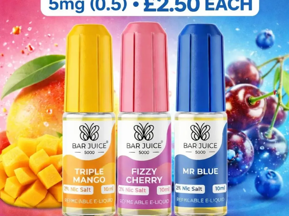 5mg disposable vape uk Bar Juice 5000 Nic Salts 5mg 10ml