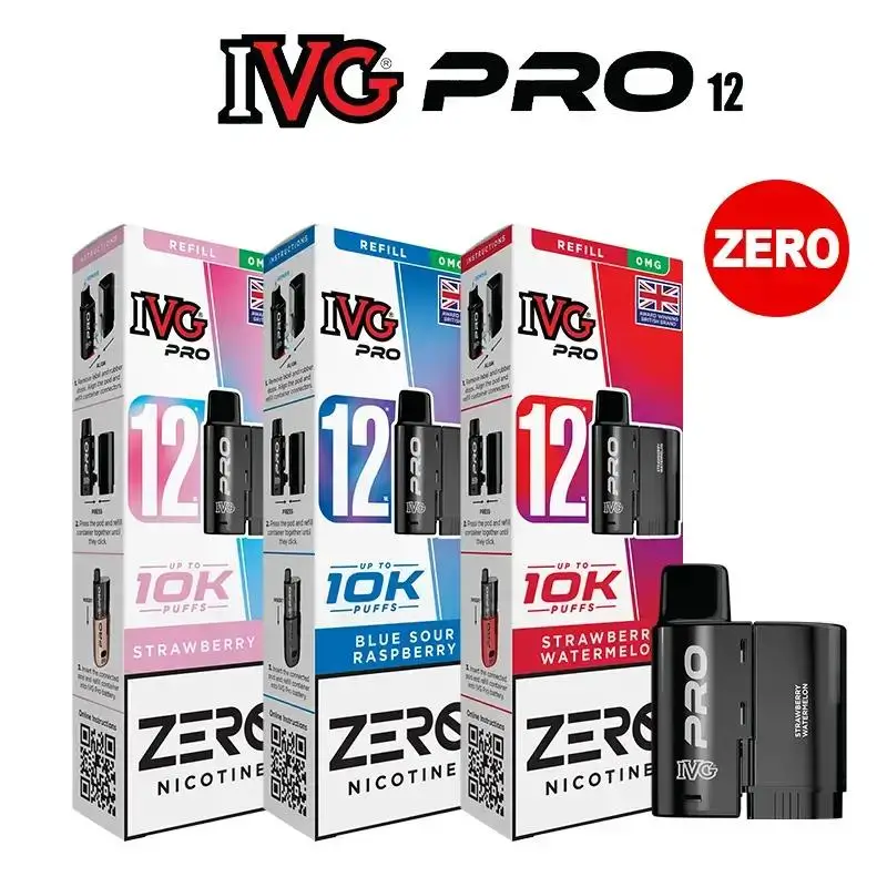 IVG Pro 12 Pre-Filled Pods 0mg zero nicotine vape pods